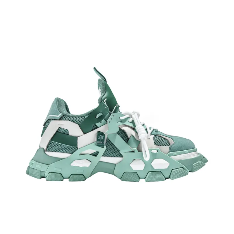 NORVINCY Chunky Sneakers Unisex Low Top Green-1