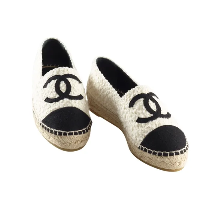 CHANEL Espadrilles Women's Ivory White-2