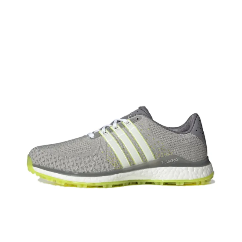 Adidas Tour360 XT-SL Spikeless Textile Durable Breathable Low-Top Golf Shoes Men's Gray Yellow-0