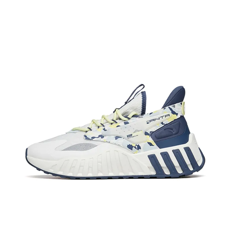 Anta Cushioning Anti-Slip And Wear-Resistant Low-Top Chunky Sneakers Men's White Blue-0