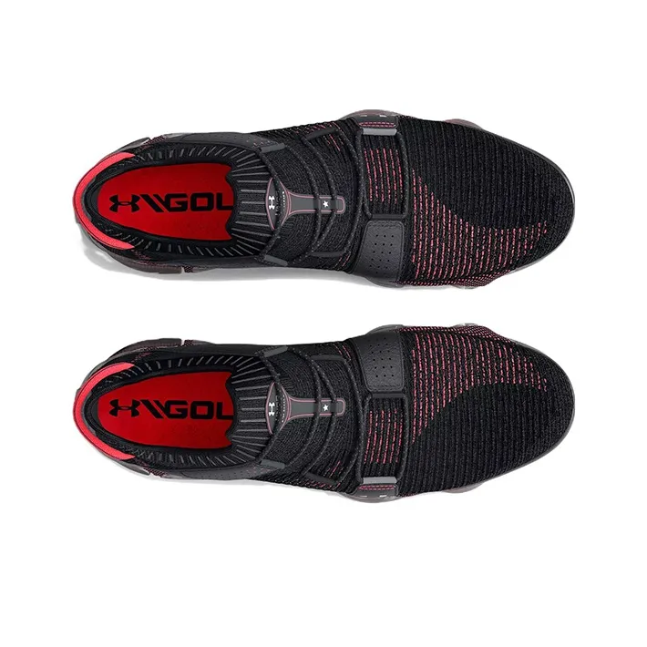 Under Armour Hovr Tour Spikeless Wide Golf Shoes 'Black Red'-3