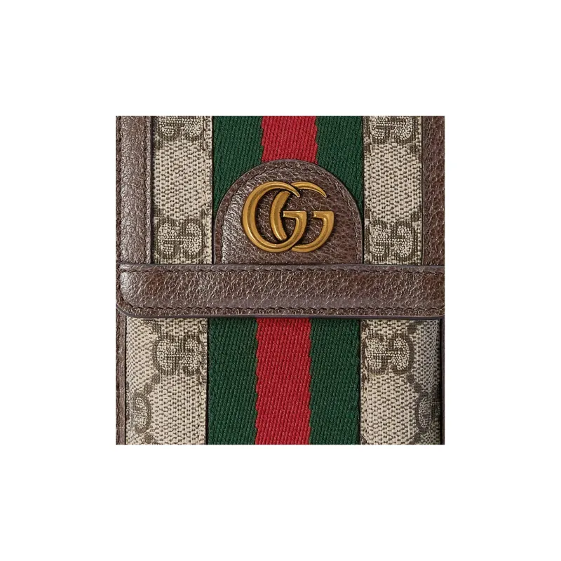 GUCCI Ophidia Canvas One Shoulder Crossbody Cell Phone Pouch Mini Men's Beige/Ebony-7