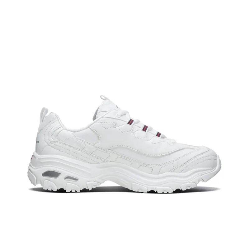 Skechers D'LITES 1.0 Cushioning Anti Slip And Wear Resistant Low Top Chunky Sneakers Men's White-1
