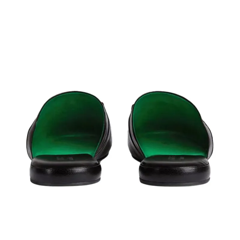 GUCCI Wrap-toe Slippers Men's Black-4