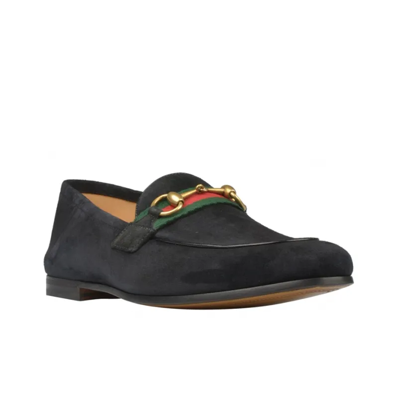 GUCCI Horsebit Loafers Flat Shoes Men's Black-2