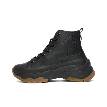 MLB Chunky High Cushioned Slip Resistant Height Increasing High Top Chunky Sneakers Unisex Black
