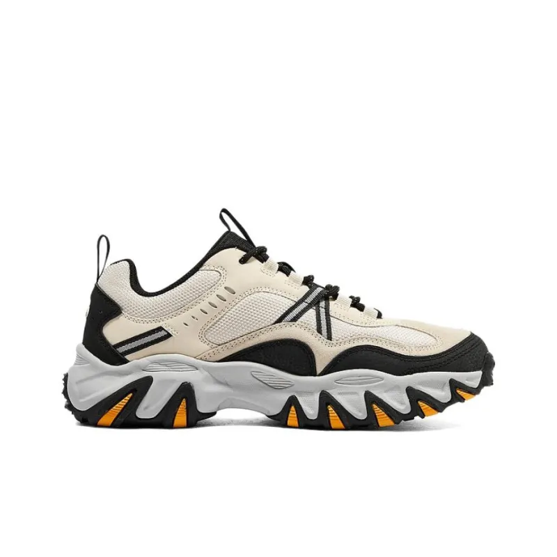 Skechers Sport Casual Cushioned Slip Resistant Abrasion Resistant Low Top Chunky Sneakers Men's Beige Black-1