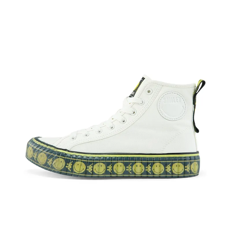 Kappa SMILEY Collaboration Abrasion Resistant High Top Canvas Shoes Unisex-1