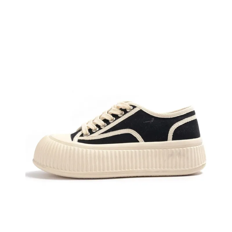 STEVE MADDEN Platform Canvas Shoes Height Increasing Wear-Resistant Breathable Low-Top Canvas Shoes Women's-0
