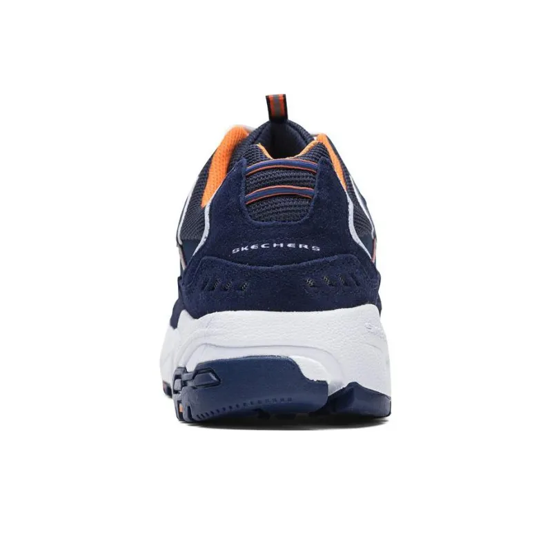 Skechers Stamina Cushioning Anti-Slip And Wear-Resistant Low-Top Chunky Sneakers Men's Blue Orange-3