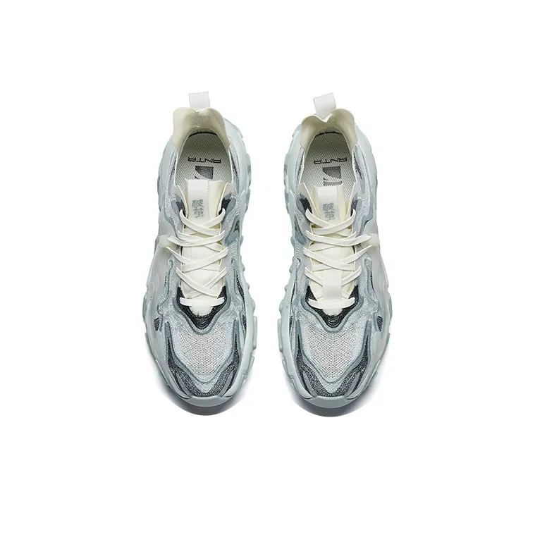 Anta Callus Removal Pro Cushioning, Slip Resistant, And Abrasion Resistant Low Top Chunky Sneakers Men's White Gray-2