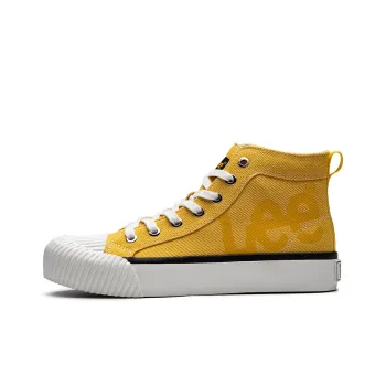 Lee Height Increasing Lightweight Breathable High Top Canvas Shoes Unisex Yellow Ochre