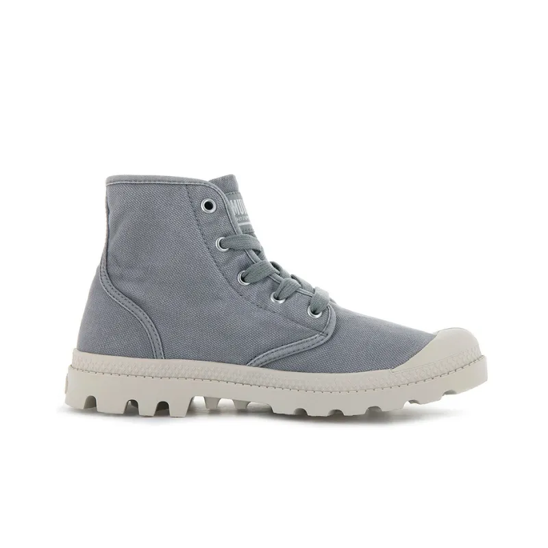 Palladium Pampa Canvas Shoes Women's High Top Gray/White-1