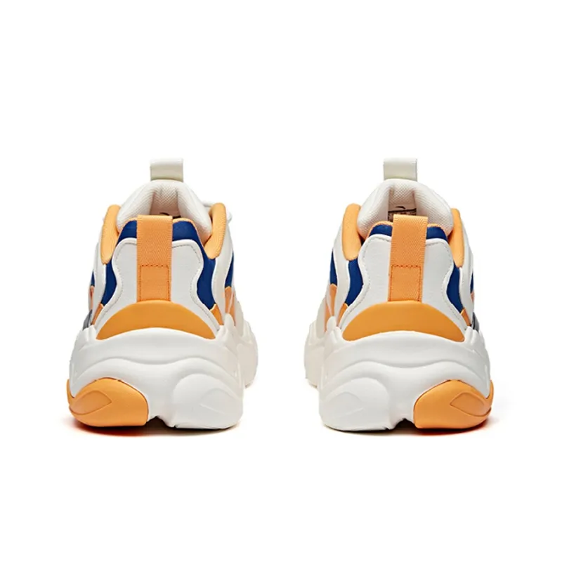 Anta All Over Victory Anti Slip Wear Resistant Low Top Chunky Sneakers Men's White Yellow Blue-3