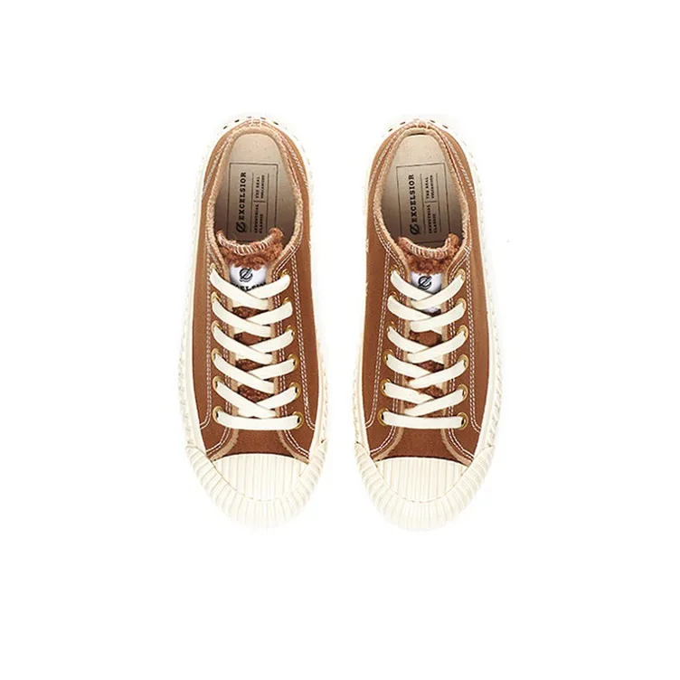 Excelsior Canvas Shoes Unisex Low Top Amber Brown-3