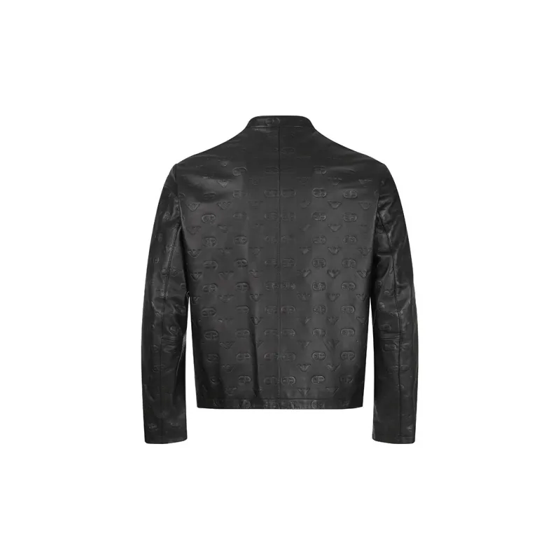 EMPORIO ARMANI SS23 Leather Jacket Men's Black-2