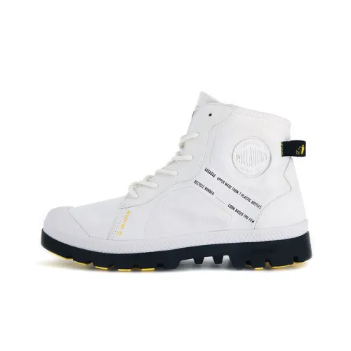 Palladium Pampa Lite+ Rc Wp+ 2 Wear-Resistant Water-Resistant Height Increasing High-Top Canvas Shoes Unisex White