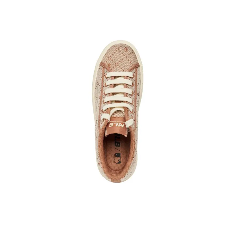 MLB Playball Anti Slip Wear Resistant Low Top Canvas Shoes Unisex Brown Beige-3