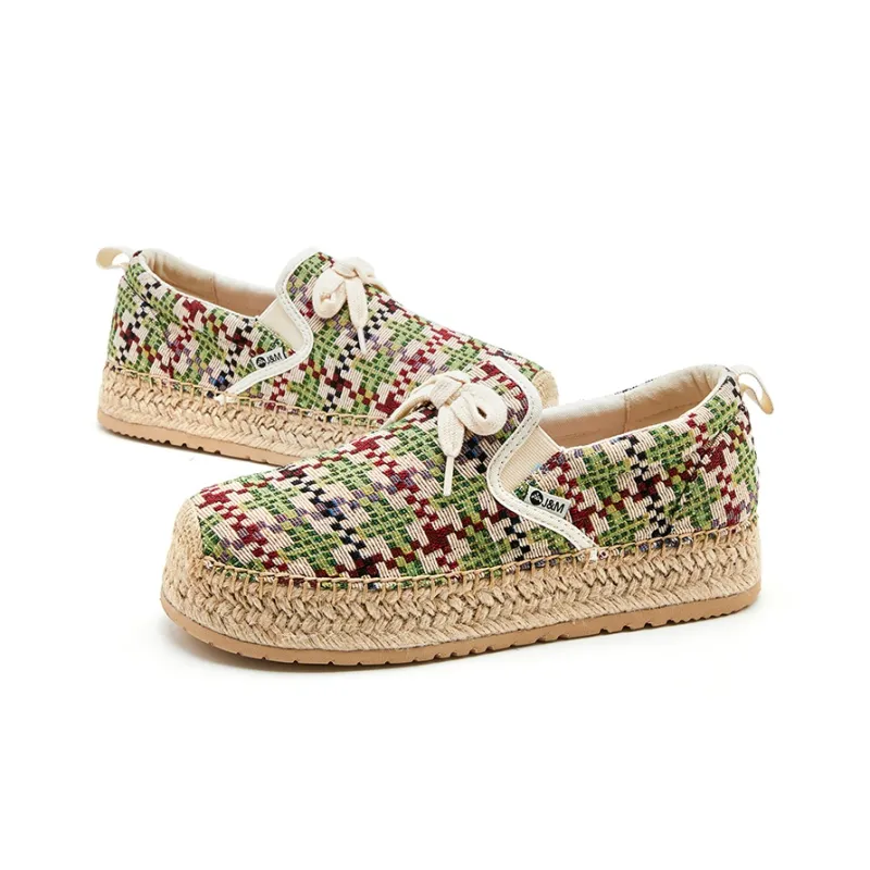 Joy&Mario Canvas Shoes Women's Low Top Beige-1