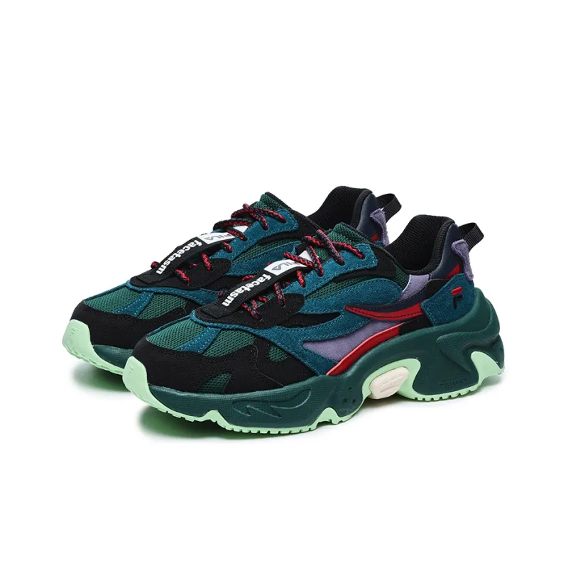 FACETASM x FILA FUSION Low Top Chunky Sneakers Women's Black Green-1