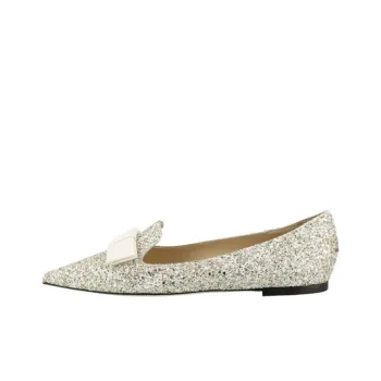 Jimmy Choo Gala Flat Low Vamp Casual Shoes Women's Moonlight Silver