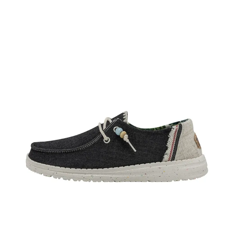 Heydude Canvas Shoes Women's Low Top Carbon Black-0