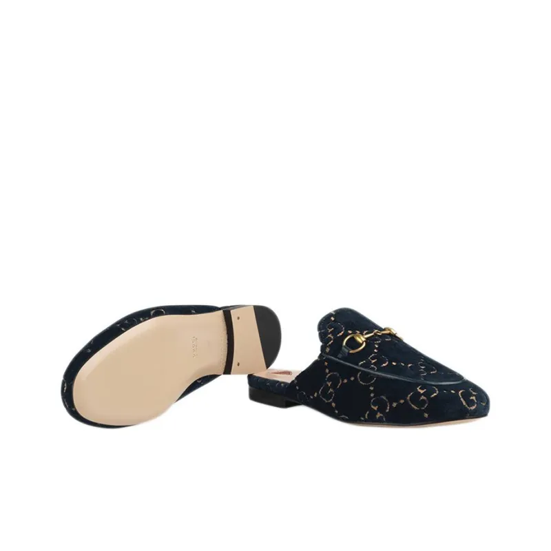 GUCCI Princetown GG Velvet Slipper-4