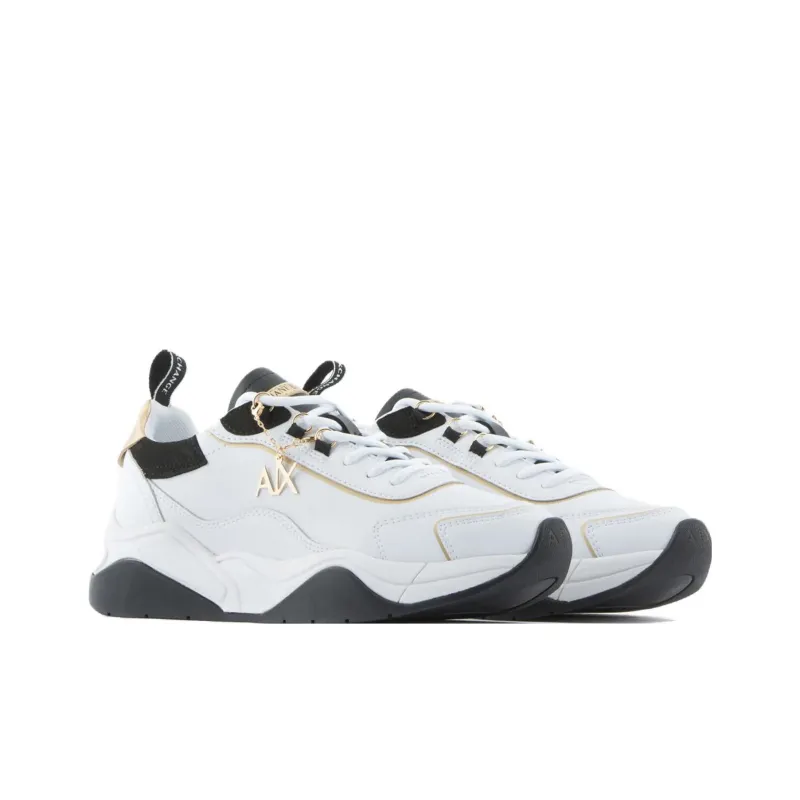 ARMANI EXCHANGE Logo-charm Leather Lace-up Sneakers-3