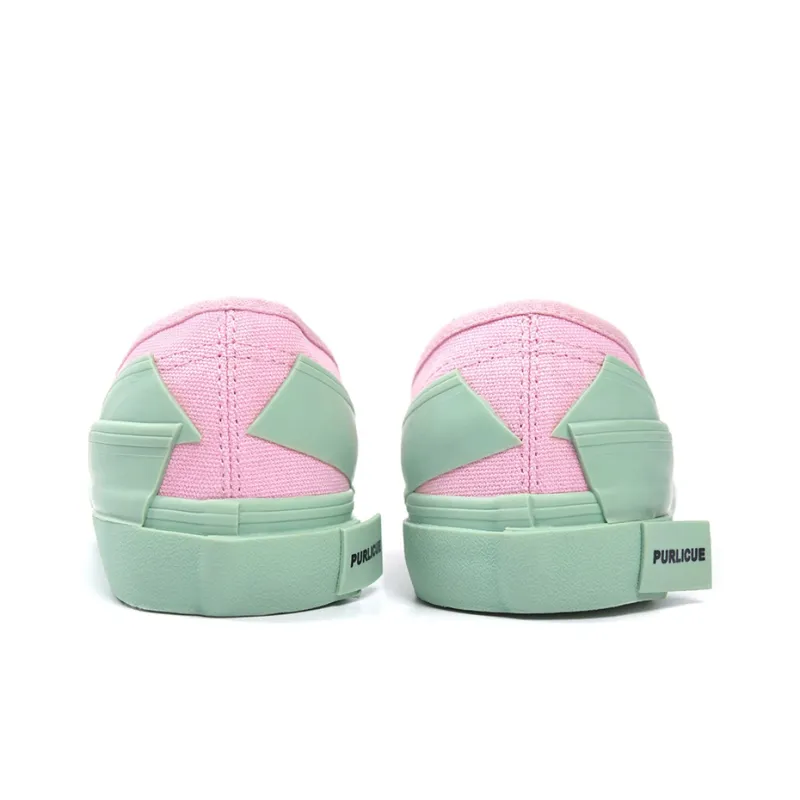 CONP Canvas Shoes Unisex Low Top Pink/Green-4