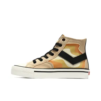 PONY Lightweight Anti Slip High Top Canvas Shoes Women's Tea Brown