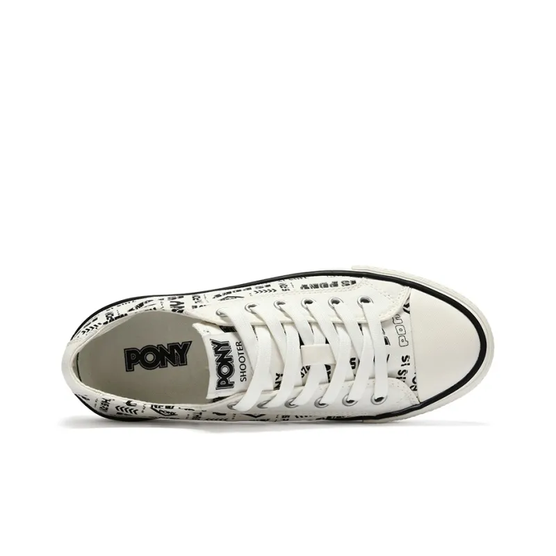 PONY Shooter Abrasion Resistant Low Top Canvas Shoes Unisex White-2