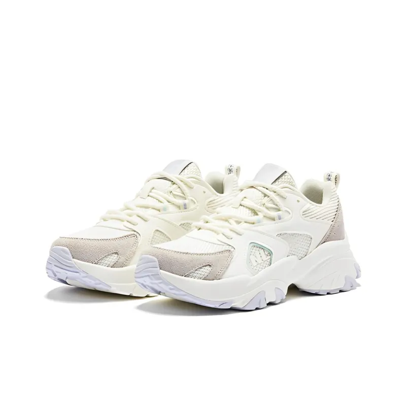 QIAODAN Chunky Sneakers Women's Low Top White/Purple-2