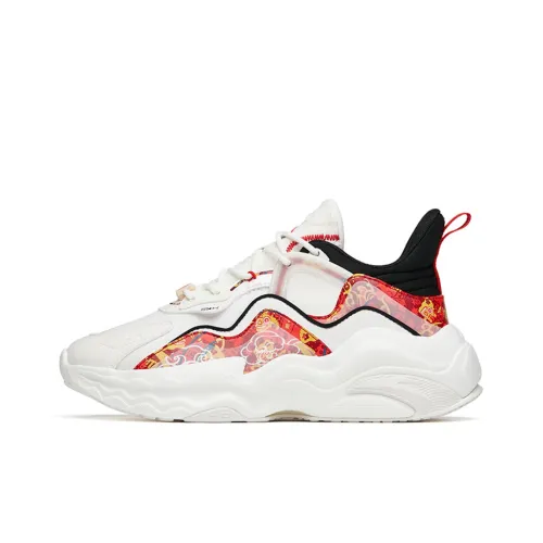 My King Mansleep X ANTA Chunky Sneakers Women's Low-Top White/Red