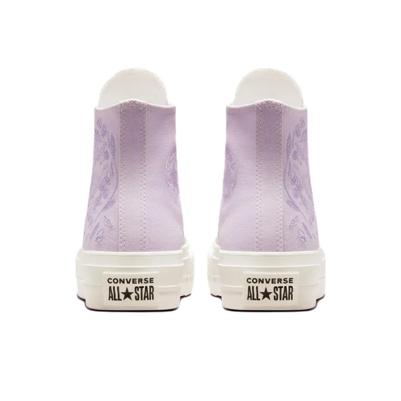Converse Women's Chuck Taylor All Star Lift Platform High 'Embroidered Floral Pale Amethyst' Women's-4