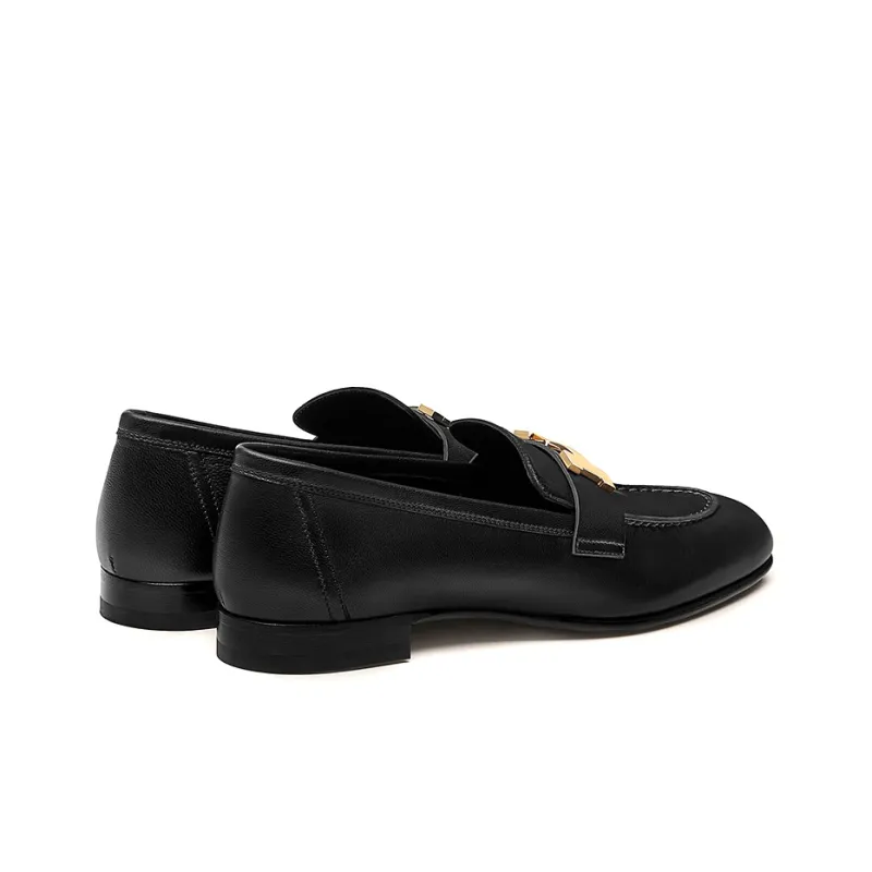 HERMES Paris Loafer Noir Goatskin Leather-3