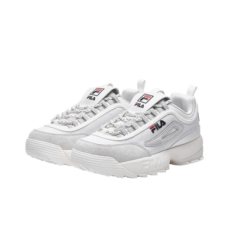 FILA FUSION Disruptor 2 Cushioning Anti Slip And Wear Resistant Low Top Chunky Sneakers Women's White-2