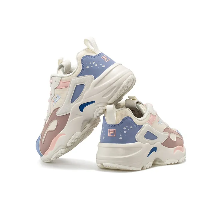 FILA FUSION Fila Tracer Vntg Running Shoes Gs White/Blue/Pink Women's-4