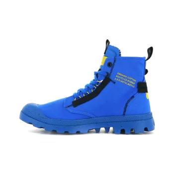 Palladium Pampa Hi Re-Craft Anti-Slip And Wear-Resistant Breathable High-Top Canvas Shoes Unisex Blue