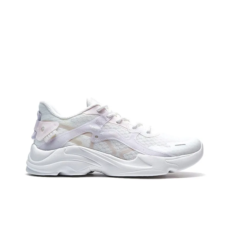 XTEP Chunky Sneakers Women's Low Top White Purple-1