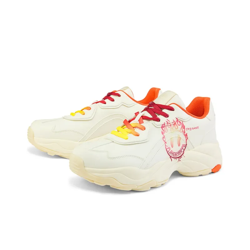 Kappa Wear Resistant Coverage Low Top Chunky Sneakers Unisex Winter White-2