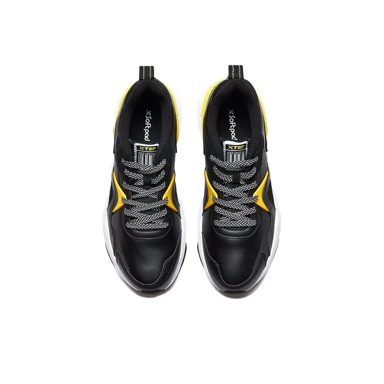 XTEP Chunky Sneakers Men Low Top Black/Yellow-2