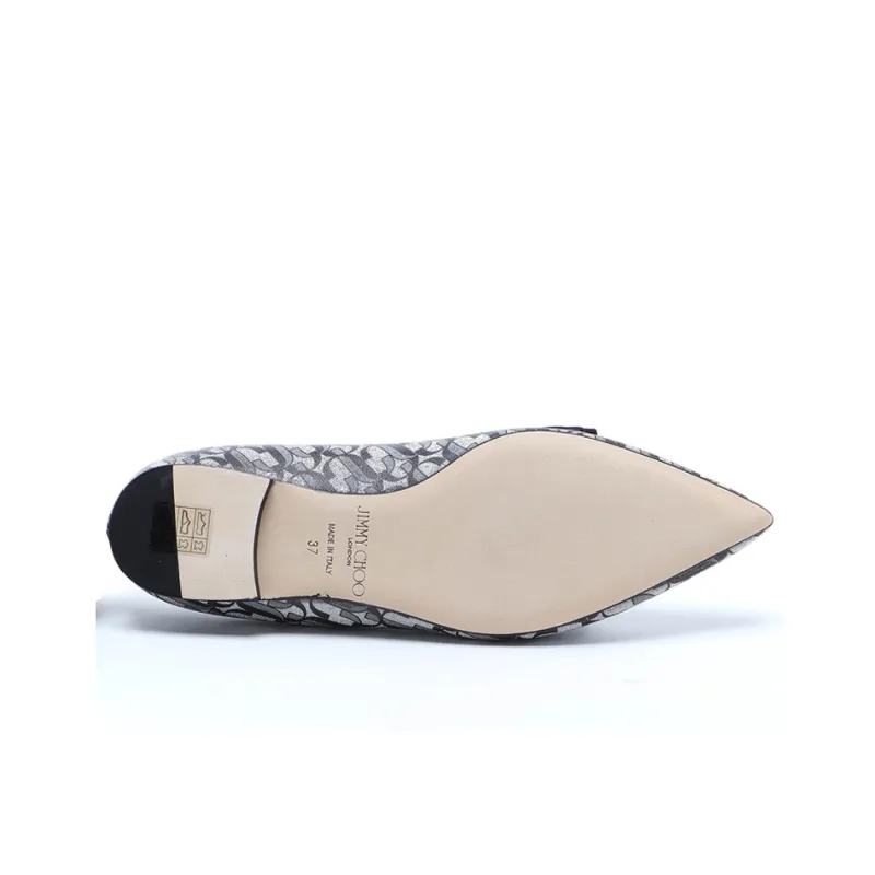 Jimmy Choo Gala Casual Single Shoes Women's Black Silver-4