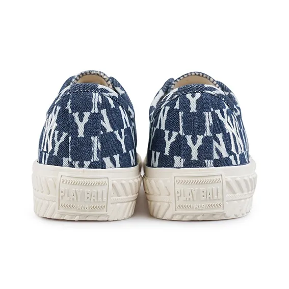 MLB Playball Wear Resistant Low Top Canvas Shoes Unisex Navy Blue-3