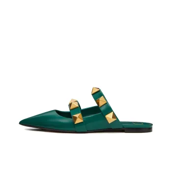 Valentino Roman Stud GARAVANI Casual Single Shoes Women's Emerald Green