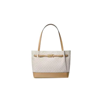 MICHAEL KORS PVC Tote Bag, Shopping Bag, Shoulder Bag, Handbag Tubas Women's Ecru