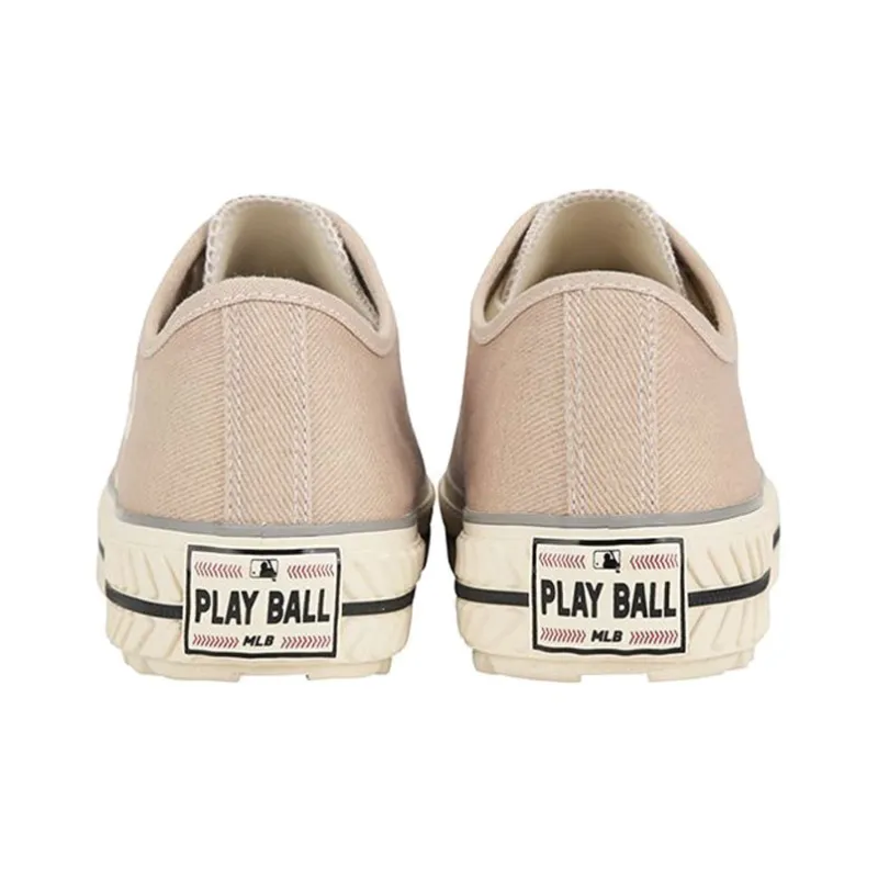 MLB Playball New Chunky Anti-Slip Wear-Resistant Breathable Lightweight Low-Top Canvas Shoes Unisex Beige-4