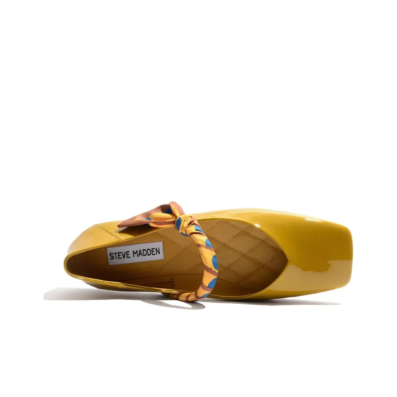 STEVE MADDEN Chunky Heel Casual Single Shoes Women's Yellow-3