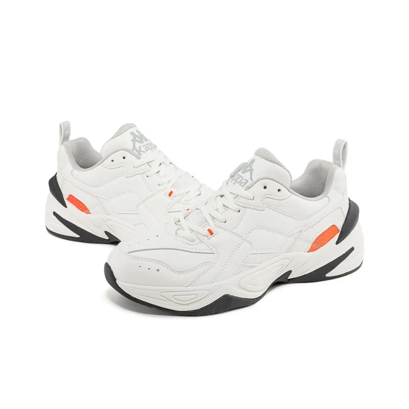 Kappa Anti-Slip Wear-Resistant Low-Top Chunky Sneakers Unisex White-3