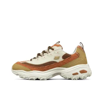 Skechers D'Lites 1.0 'Cream Brown Orange' Women's