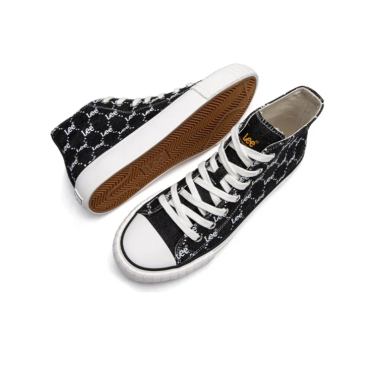 Lee Lightweight And Breathable High Top Canvas Shoes Unisex Black-3
